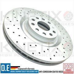 FITS AUDI SEAT SKODA VW KINETIX FRONT DRILLED BRAKE DISCS BREMBO PADS 345mm