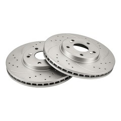 2x Front Drilled Slotted Disc Brake Rotors For 2008-2009 Honda Accord 2.4L L4