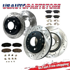 275mm Front Rear Drilled Rotors Brake Pads For Toyota Corolla Pontiac Vibe 2010