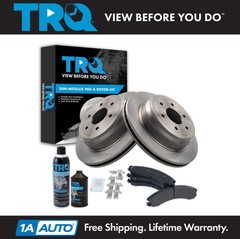 TRQ Rear Brake Pad & Rotor Kit Fits 2016-2019 Nissan TITAN XD