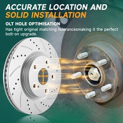 2 Front Drilled Rotors Brake Pads for 2011-20 Jeep Grand Cherokee Dodge Durango