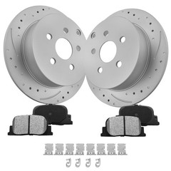 Front Rear Brake Rotors Brake Pads Kit for 2005-2007 2008 2009 2010 Scion TC