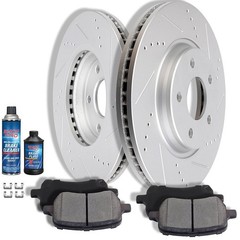 Drilled Front Brake Pads And Rotors Discs Fits Chevy Malibu Cobalt G5 G6 Aura