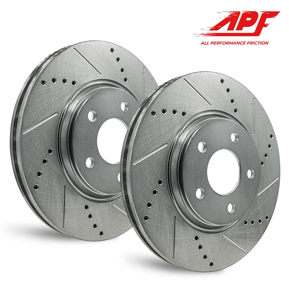 Front Drill/Slot Zinc Brake Rotors For Chrysler Town & Country 2001-2007