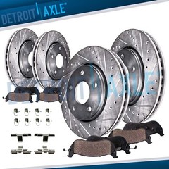 Front Rear Drilled Rotors Brake Pads for Dodge Ram 1500 Durango CHRYSLER ASPEN