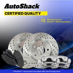 Rear Drilled Slotted Brake Rotor Premium Pad Caliper for 2020 Cadillac XT6