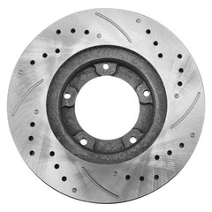 10″ (254mm) Front Drilled Slotted Rotors Ceramic Brake Pads for Toyota Tacoma