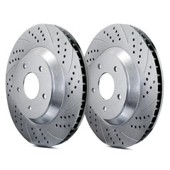 For Land Rover Range Rover 06-09 Double Drilled & Slotted Front Brake Rotors