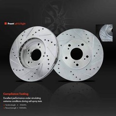 Front & Rear Side Drilled Brake Rotors and Ceramic Brake Pads for Honda Accord