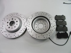 Maserati Quattroporte front brake pads & drilled rotors LOW DUST
