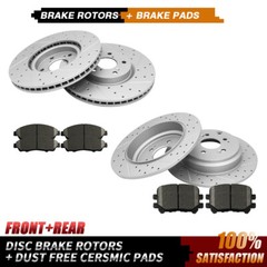 330mm Front & 334mm Rear Disc Rotors + Brake Pads for Honda Pilot Acura MDX ZDX