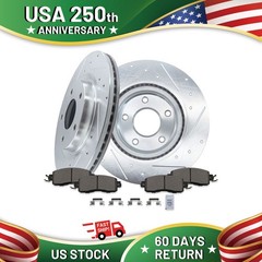 Front Drilled Brake Rotors Ceramic Brake Pads Kit for 2007 – 2013 Nissan Altima