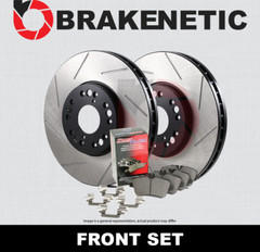 FRONT BRAKENETIC Slotted Brake Rotors+Ceramic Pads w/6P Brembo 400mm 55.63089.51