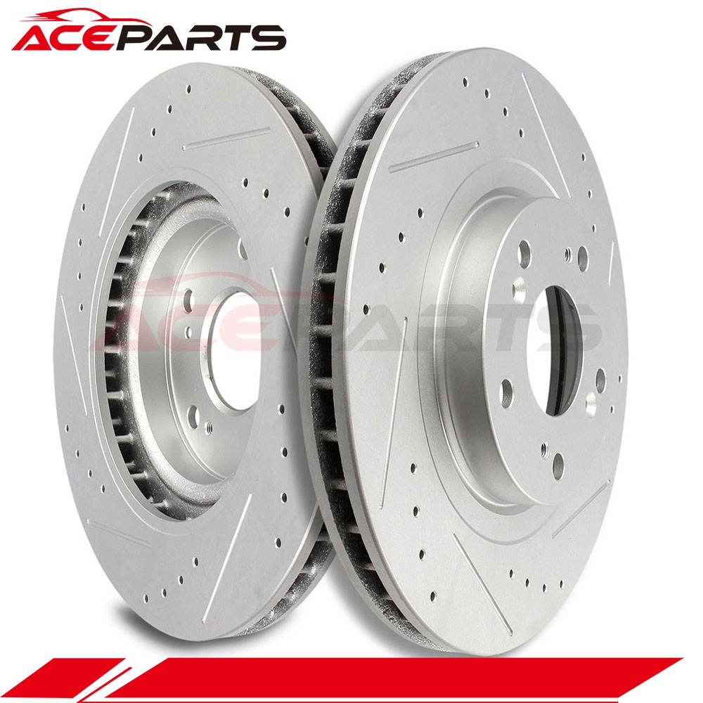 FRONT BRAKE DISCS ROTORS FOR 2013 2014 2015 ACURA ILX 2PCS DRILLED & SLOTTED