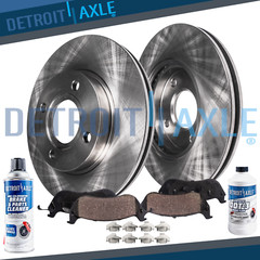 258mm Front Brake Rotors & Ceramic Pads 2000 – 2003 2004 Ford Focus w/Rear Drums