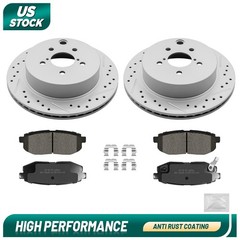 For Subaru Forester 2014 -2018 Rear Drilled Brake Disc Rotors Ceramic Brake Pads
