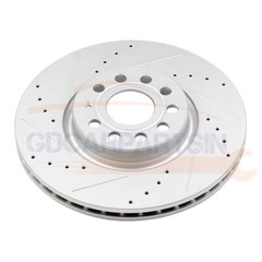 Brake Front Disc Rotors And Ceramic Pads Drilled Slot For 09-13 Audi TT Quattro