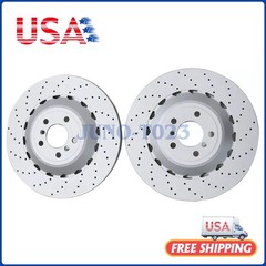 2xRear Vented & Drilled Disc Brake Rotors 34212284103 For BMW F06 F10 F13 M5 M6