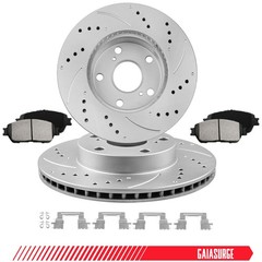 Front Drilled Slotted Brake Rotors Ceramic Brake Pad For Toyota Tacoma 2005-2015