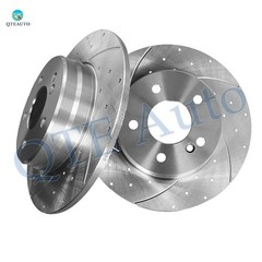 Rear 290mm Drilled Slotted Brake Disc Rotors For 2006 2007 Mercedes-Benz C350