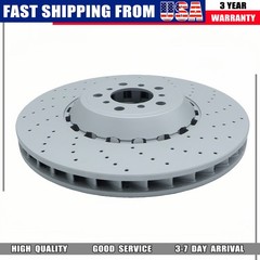 NEW 2x Front Vented & Drilled Disc Brake Rotors For BMW F10 F12 F13 M5 M6