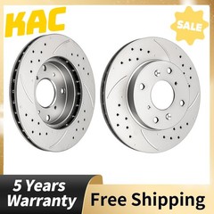 2x Front Drilled & Slotted Disc Brake Rotors Fits Honda Accord Acura CL; 2.3L