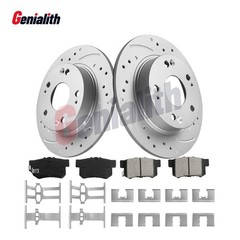 Rear Drilled Slotted Brake Rotors Ceramic Pads for Honda Civic Acura ILX 10.2″