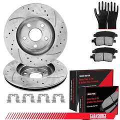 10in Front Slotted Rotors Ceramic Brake Pads for 2004 2005-2009 Toyota Prius