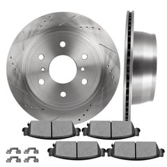 6X Rear Soltted Brake Rotors Metallic Pads Fits GMC For Yukon 2007 – 2013 2014