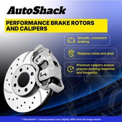 Rear Drilled Slotted Brake Rotors Calipers for Chevrolet, Silverado 1500 2005