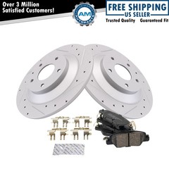 Performance Rear Brake Pad & Rotor Kit Ceramic Premium G-Coated Fits Mazda