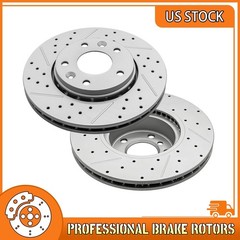Front Drilled Brake Rotors For 2020 2021 2022-2025 Nissan Sentra Kicks SR SV