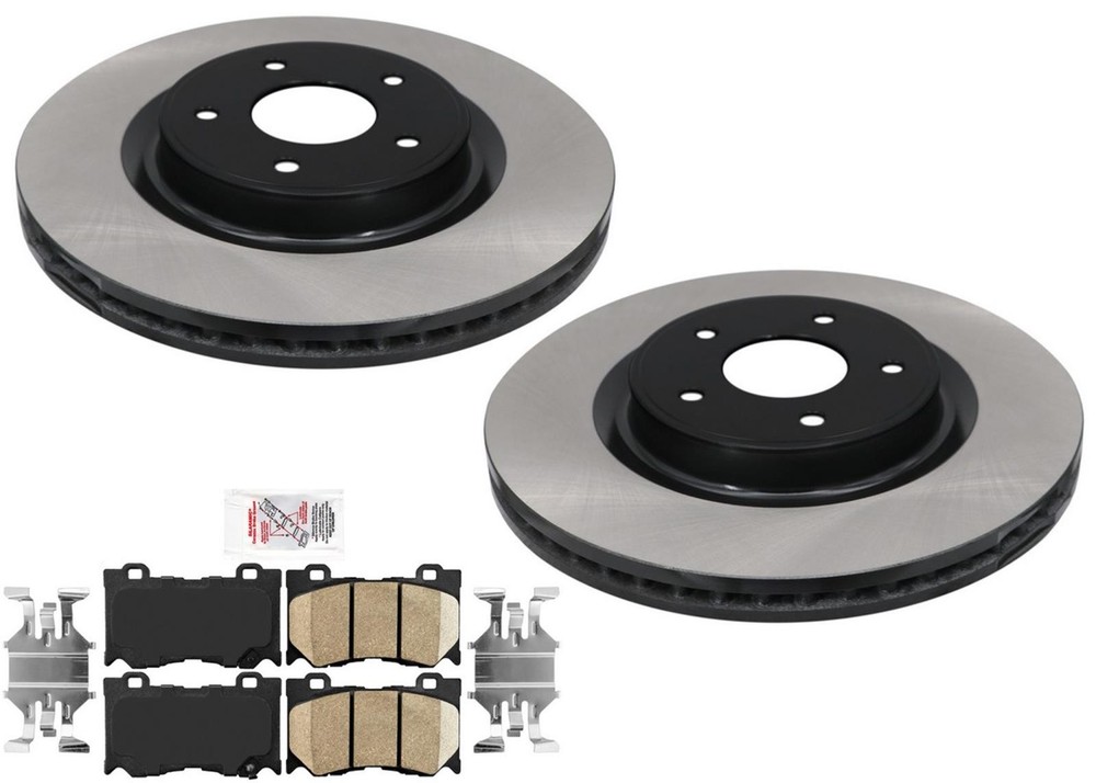 For Infiniti Q50 2014-23 W/ Sport Package Front Carbon Disc Brake Rotors & Pads