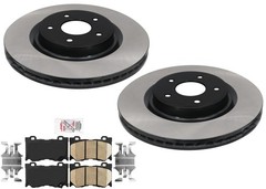 For Infiniti Q50 2014-23 W/ Sport Package Front Carbon Disc Brake Rotors & Pads