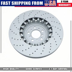 NEW 2x Front Vented & Drilled Disc Brake Rotors For BMW F10 F12 F13 M5 M6