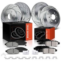 Front & Rear Drilled Brake Rotor & Ceramic Brake Pad for Nissan Pathfinder 4.0L