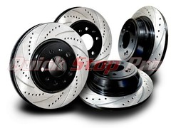 HYU008SS For Genesis Coupe Base 10-16 Rotors Front Rear Cross Drill Curve Slots