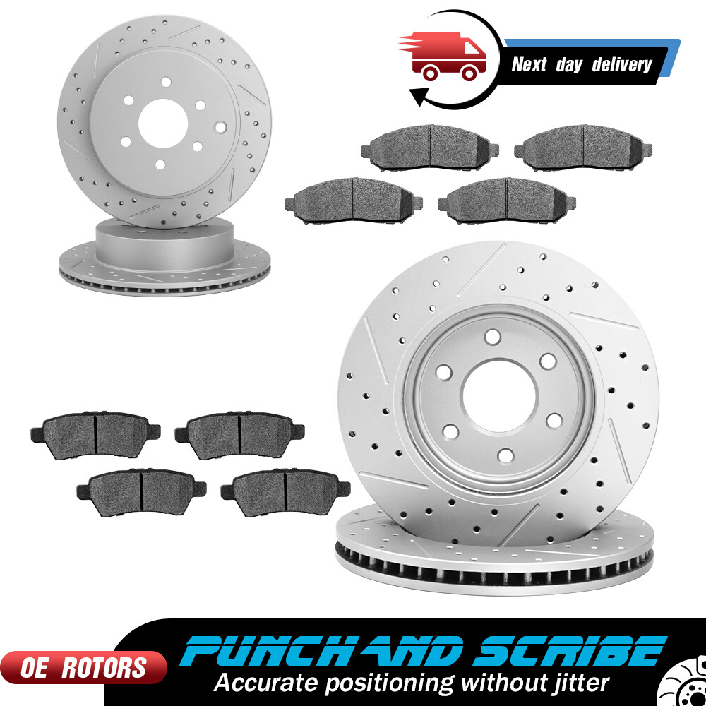 Front & Rear Brake Rotors+Ceramic Pads for 05-07 Nissan Pathfinder 2008-2012 V6