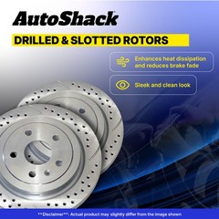 Front Rear Drilled Slotted Brake Rotors for Chevrolet, Silverado 1500 2019-2024