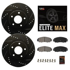 Front Drilled Slotted Rotors + Pads for 2011-2017 Nissan Juke 2017-2019 Sentra