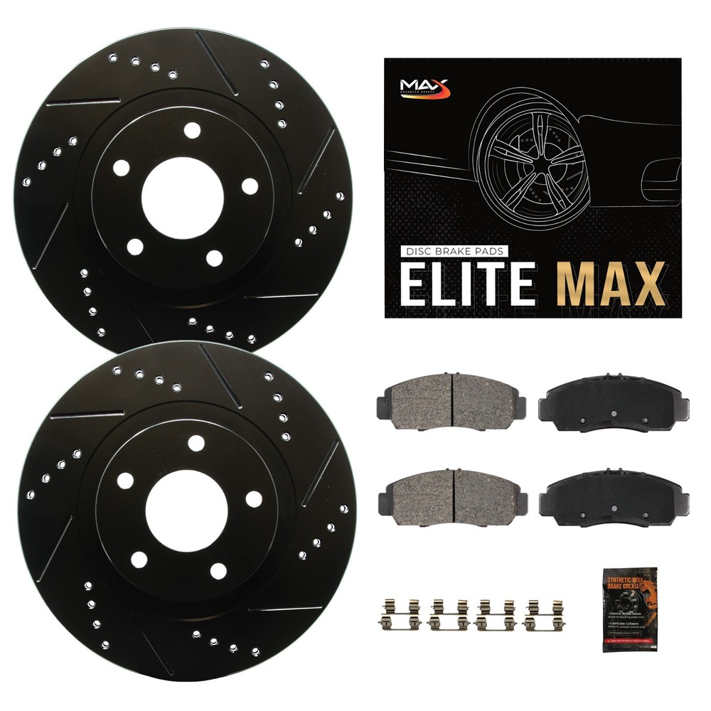 Rear Drilled Slotted Rotors + Pads for 2015 2016-2018 2019 2020 2021 Subaru WRX
