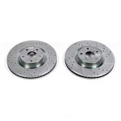 Disc Brake Rotor Set-Front Drilled, Slotted and Zinc Plated Brake Rotor Pair