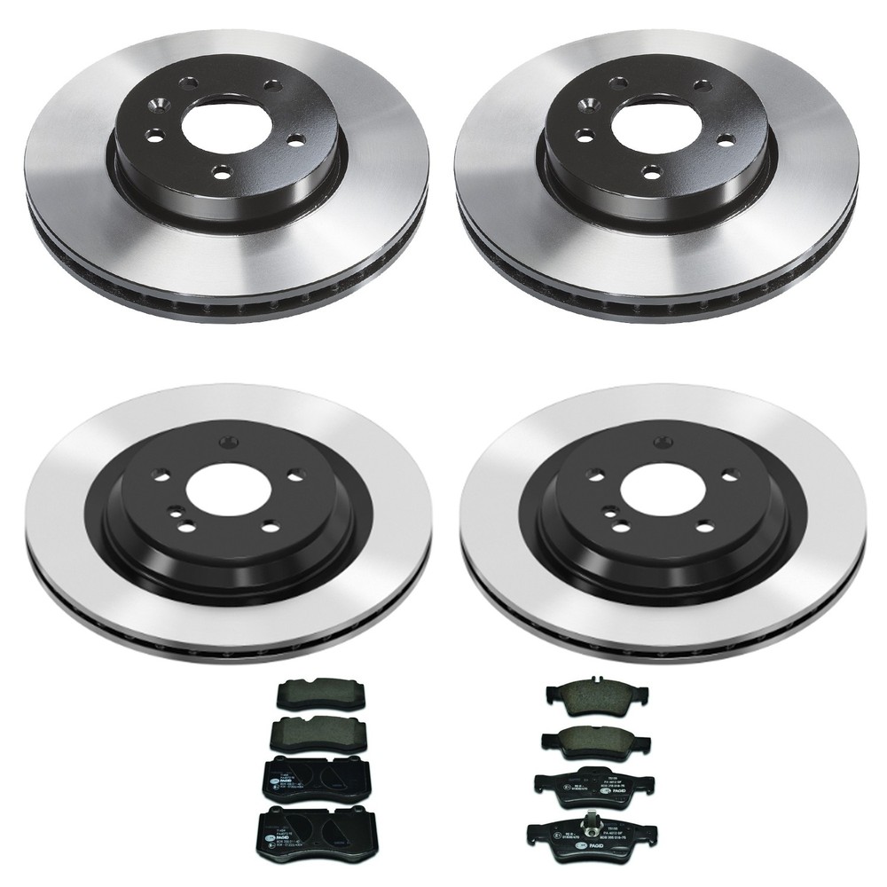 Wagner Front Rear Rotors Hella Low-Met Disc Brake Pads Kit For C216 CL550 CL600
