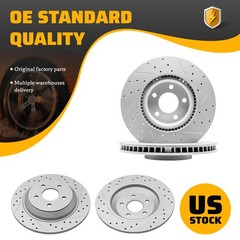 Front & Rear Drilled Brake Rotors for 2020-2024 Ford Escape 21-24 Bronco Sport