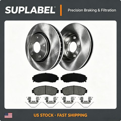 Fit 2007 – 2016 Honda CR-V AWD 11.65 inch (296mm) Front Disc Brake Rotors Pads