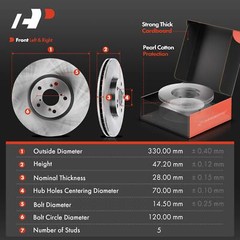 A-Premium Front & Rear Disc Rotor & Brake Pad+Hub Bearing for Honda Acura ZDX