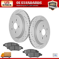 315mm Rear Drilled Disc Rotors Ceramic Brake Pads for 10 – 15 Chevy Camaro LS LT