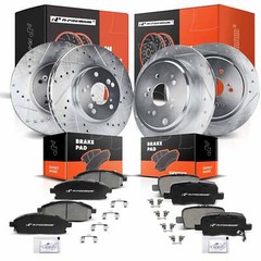 A-Premium Front & Rear Drilled Brake Rotors & Ceramic Pads for Acura MDX 03-06