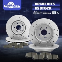 Front Rear Drilled Disc Rotors Ceramic Brake Pads for Honda Pilot Acura MDX ZDX
