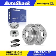 Rear Drilled Slotted Brake Rotors Pads Calipers for Honda, Odyssey 2005-2010